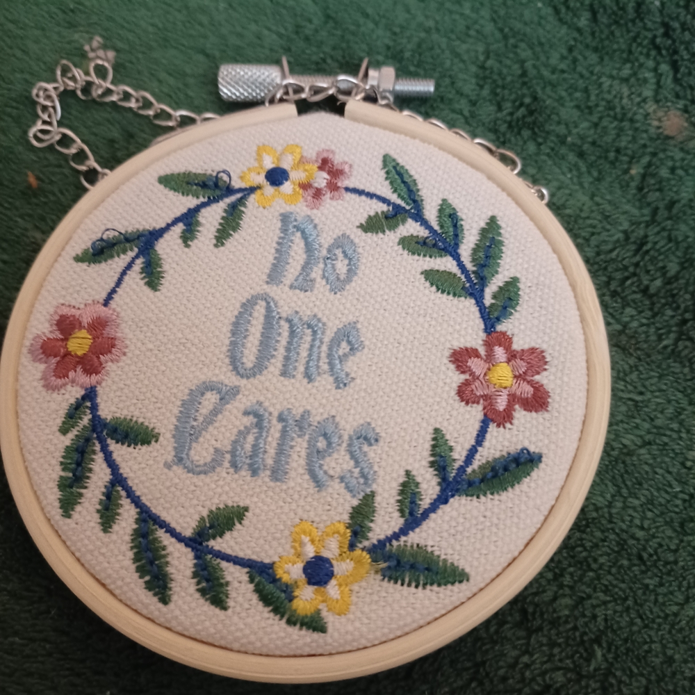 Hot Topic Floral Embroidered Hoop Art - Multicolor